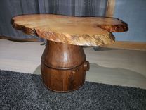Coffee Or End Table- Redwood Cookie Wood Slab 1 small