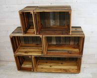 Barn Wood Milk Crates 4 small