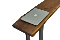Live Edge Narrow Desk, Modern Small Desk, Desk Metal Legs, Skinny Desk, Hallway Desk, Bedroom Desk 2 small