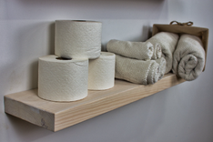 Bathroom Wall Shelf, Bathroom Floating Shelves, Wooden Bathroom Shelves, Above Toilet Shelf 3 small