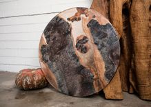 Planetary Art Serving Tray 24" Ebonized Silky Oak Burl Two-Tone W/ Clear Copper 1 small