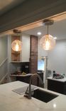 Clear Spun Glass Hand Blown Pendant Light 4 small