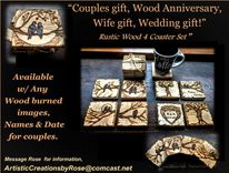Custom, Coasters, Couples Gift, Gifts For Men, Wife Gift, Wood Anniversary, Wedding, Gifts 1 small