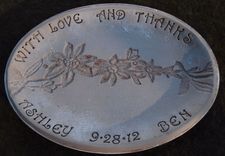 Parents Wedding Thank You Anniversary Gift Custom Engraved Ceramic Pottery Tray 1 small