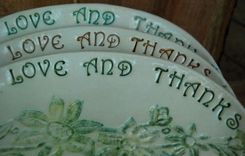 Parents Wedding Thank You Anniversary Gift Custom Engraved Ceramic Pottery Tray 3 small