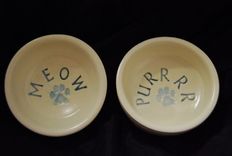 Cat Water And Food Bowl Feeding Set  Custom Made 1 small