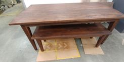 Solid Walnut 6 X 3 Foot Dining Table W/ Bench 2 small