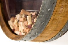 Wall Mounted Wine Bottle & Cork Display - Kala - Made From Napa Wine Barrels 3 small