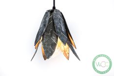 Wine Barrel Ring Pendant Light - Leaves - Retired Steel Ring Pendant Fixture 1 small