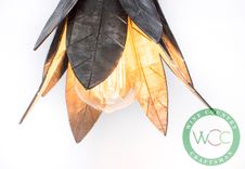 Wine Barrel Ring Pendant Light - Leaves - Retired Steel Ring Pendant Fixture 5 small