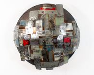 Wine Barrel Ring Wall Sconce - Supernova - Made From Salvaged California Wine Barrel Rings 6 small