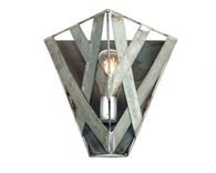 Wine Barrel Ring Wall Sconce - Fajra - Made From Retired California Wine Barrel Rings 1 small