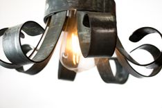 Wine Barrel Ring Pendant Light - Blossom - Made From Retired California Wine Barrel Rings 2 small