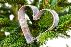 Wine Barrel Ring Heart Ornaments - 3 Hearts - Made From Retired Napa Wine Barrel Steel 1 small