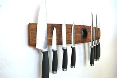 California Wine Barrel Bung Magnetic Knife Rack - Ganivet - Reclaimed Wine Barrel Stave 4 small