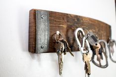 Wall Mounted Magnetic Key Holder - Habere - Made From Retired California Wine Barrels 5 small