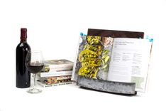 Wine Barrel Cookbook Or Tablet Stand - Chevron - Made From Ca Wine Barrels 2 small