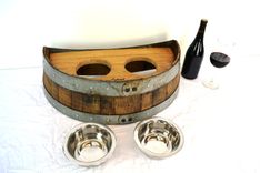 Wine Barrel Pet Feeder - Demitasse - Made From Reclaimed California Cabernet Barrels 3 small