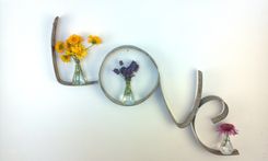 Wine Barrel Ring Sign And Vase Holder - Love - Made From Salvaged Ca Wine Barrel Rings 2 small