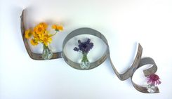Wine Barrel Ring Sign And Vase Holder - Love - Made From Salvaged Ca Wine Barrel Rings 3 small