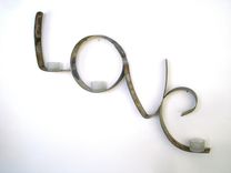 Wine Barrel Ring Sign And Vase Holder - Love - Made From Salvaged Ca Wine Barrel Rings 6 small