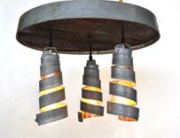 Wine Barrel Head Ceiling Light - Tripoli - Made From Retired California Wine Barrels 1 small
