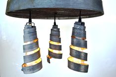 Wine Barrel Head Ceiling Light - Tripoli - Made From Retired California Wine Barrels 2 small