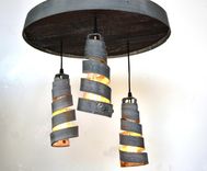 Wine Barrel Head Ceiling Light - Tripoli - Made From Retired California Wine Barrels 4 small