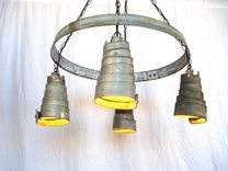 Wine Barrel Ring Chandelier - Bajan Celestial - Made From Retired Ca Wine Barrel Rings 5 small