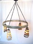 Wine Barrel Ring Chandelier - Bajan Celestial - Made From Retired Ca Wine Barrel Rings 7 small