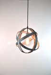 Wine Barrel Ring Pendant Light - Atom - Made From Salvaged California Wine Barrel Rings 1 small