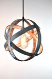 Wine Barrel Ring Pendant Light - Atom - Made From Salvaged California Wine Barrel Rings 4 small