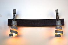 Barrel Ring Vanity Light - Elan - Made From Retired California Wine Barrel Rings 2 small
