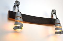 Barrel Ring Vanity Light - Elan - Made From Retired California Wine Barrel Rings 3 small