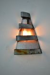 Wine Barrel Ring Wall Sconce - Right Angle - Made From Retired Ca Wine Barrel Rings. 100% Recycled! 2 small