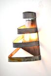 Wine Barrel Ring Wall Sconce - Right Angle - Made From Retired Ca Wine Barrel Rings. 100% Recycled! 4 small