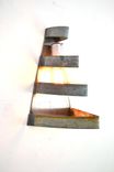 Wine Barrel Ring Wall Sconce - Right Angle - Made From Retired Ca Wine Barrel Rings. 100% Recycled! 5 small