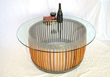 Wine Barrel Coffee Table - Capparis - Made From Retired California Wine Barrel Staves 1 small