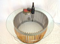 Wine Barrel Coffee Table - Capparis - Made From Retired California Wine Barrel Staves 4 small