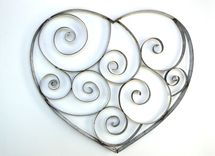 Wine Barrel Ring Heart With Swirls - Tresna - Made From Retired California Wine Barrel Rings 1 small