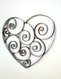 Wine Barrel Ring Heart With Swirls - Tresna - Made From Retired California Wine Barrel Rings 6 small