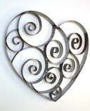 Wine Barrel Ring Heart With Swirls - Tresna - Made From Retired California Wine Barrel Rings 8 small