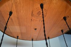 Wine Barrel Head Adjustable Chandelier - Resplendent - Made From Retired Ca Wine Barrels 4 small