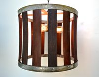 Wine Barrel Chandelier - Drum - Made From Retired California Wine Barrels 1 small