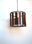 Wine Barrel Chandelier - Drum - Made From Retired California Wine Barrels 2 small