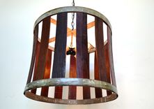 Wine Barrel Chandelier - Drum - Made From Retired California Wine Barrels 4 small