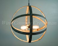 Wine Barrel Ring Chandelier - Premier - Made From Retired California Wine Barrel Rings 2 small