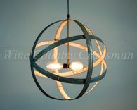 Wine Barrel Ring Chandelier - Premier - Made From Retired California Wine Barrel Rings 3 small