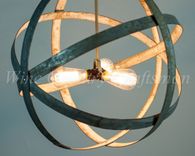 Wine Barrel Ring Chandelier - Premier - Made From Retired California Wine Barrel Rings 6 small