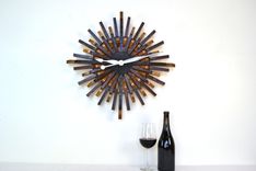 Wine Barrel Clock - Radiant - Made From Retired California Wine Barrels 1 small